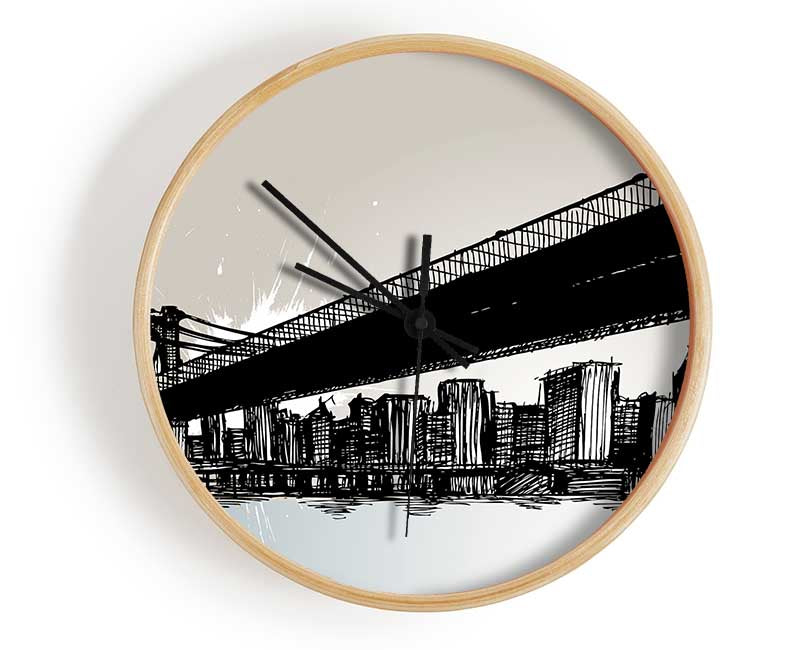 Abstract New York City Clock - Wallart-Direct UK