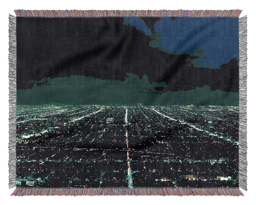 Aerial City View Woven Blanket