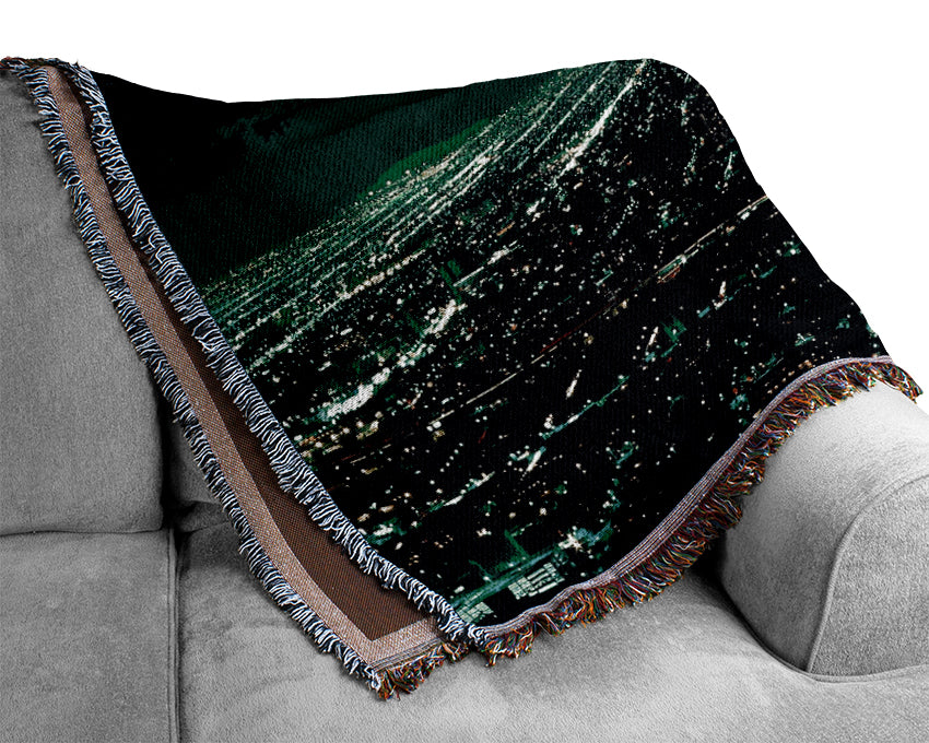 Aerial City View Woven Blanket