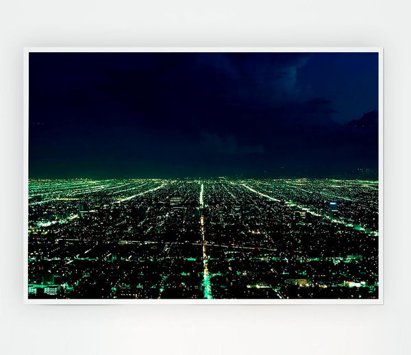 Aerial City View Print Poster Wall Art
