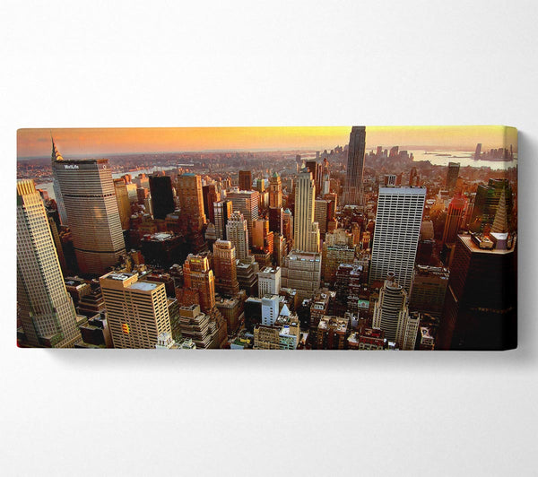 Luftaufnahme des Sonnenuntergangs in New York City