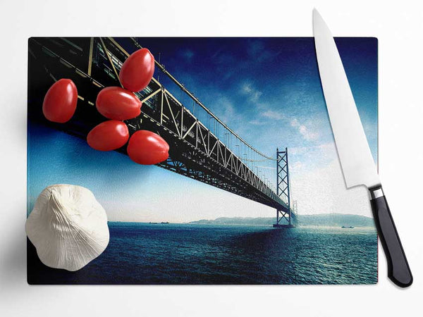 Akashi Kaikyo Bridge Japan Glass Chopping Board