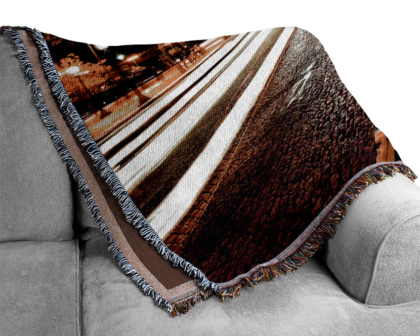 Arc De Triomphe At Night Woven Blanket