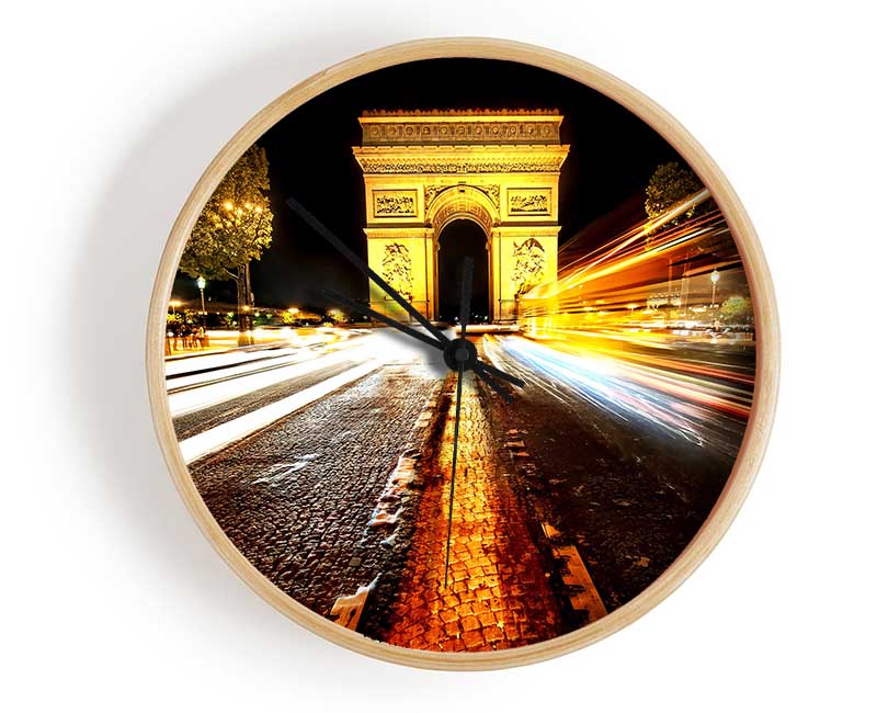 Arc De Triomphe At Night Clock - Wallart-Direct UK