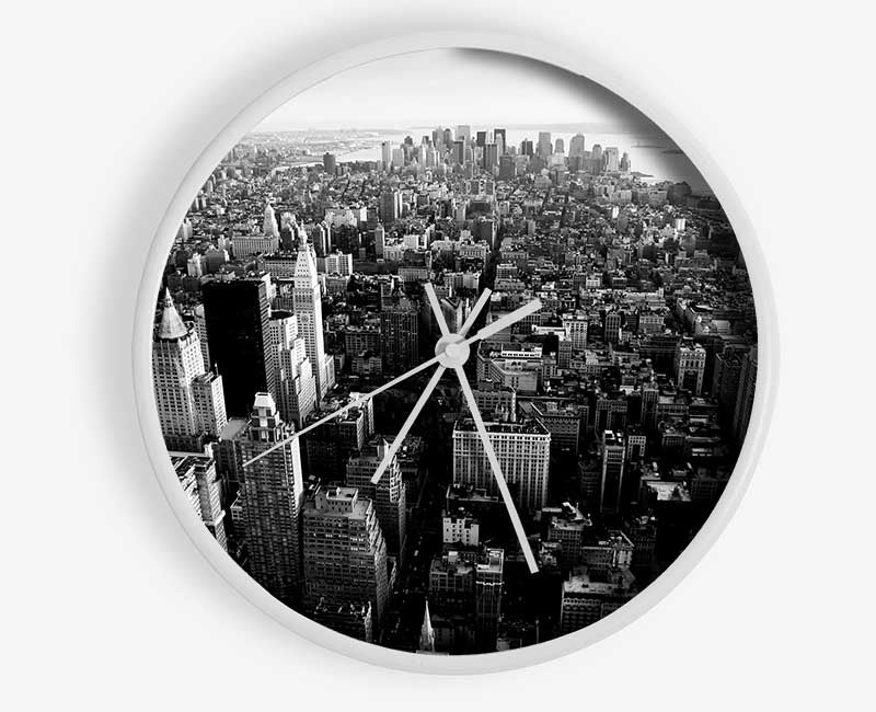 Ariel View Of Chicago B n W Clock - Wallart-Direct UK