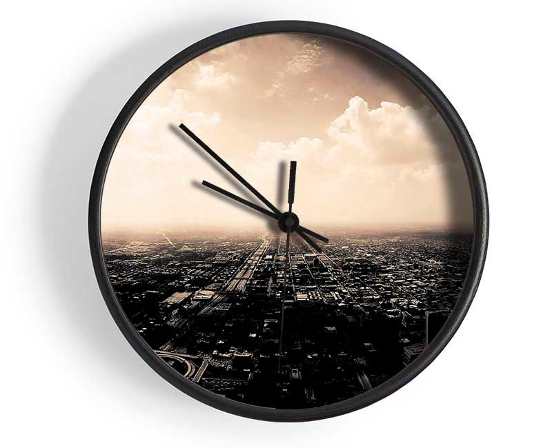 Ariel View Over The City Clock - Wallart-Direct UK