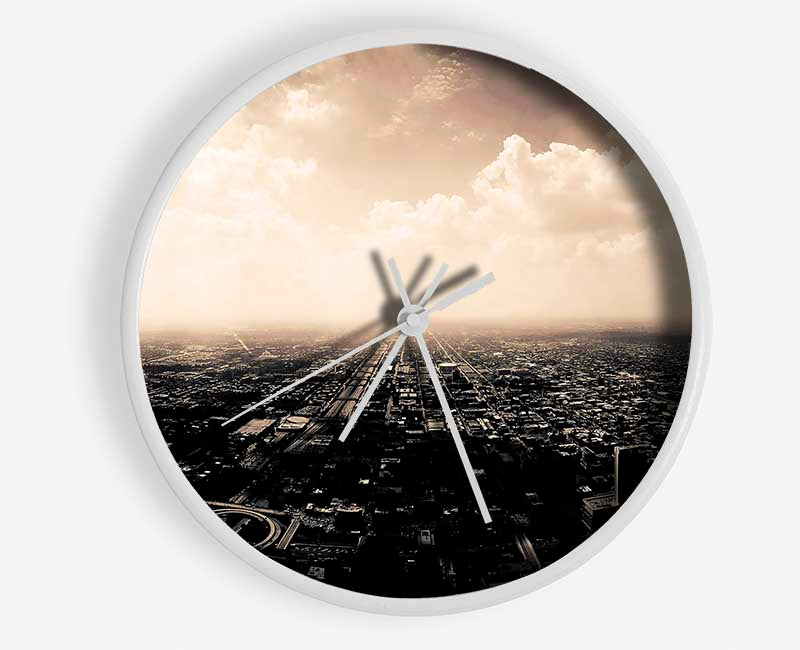 Ariel View Over The City Clock - Wallart-Direct UK