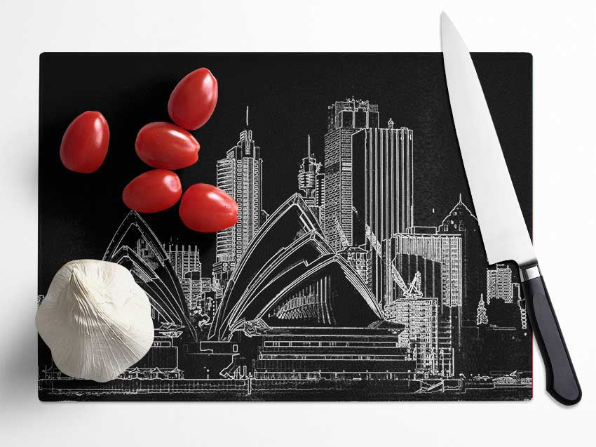 Australia Sydney Opera House Glass Chopping Board