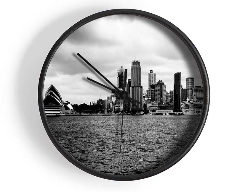 Australia Sydney River View B n W Clock - Wallart-Direct UK