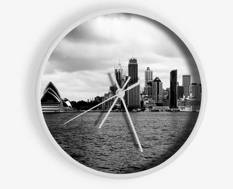 Australia Sydney River View B n W Clock - Wallart-Direct UK