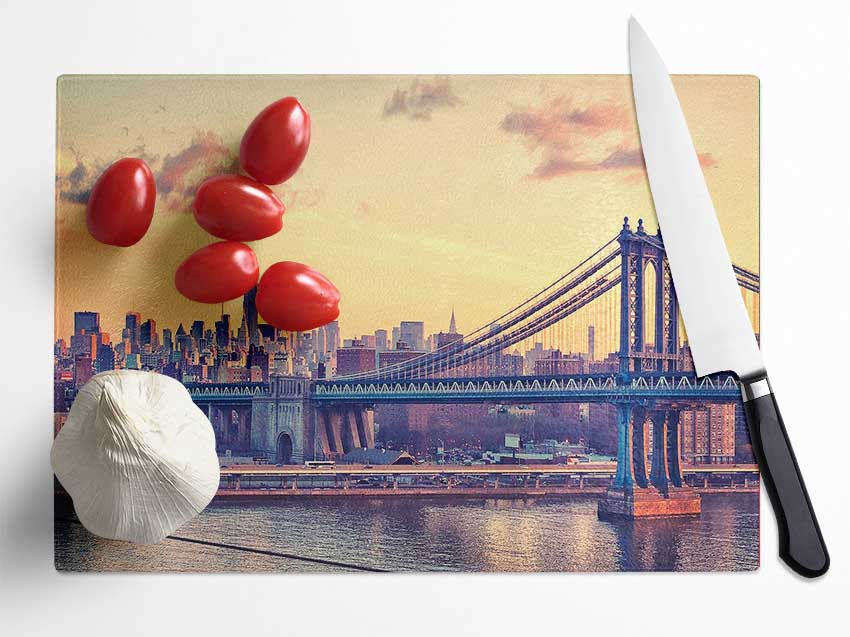 Bay Bridge New York Glass Chopping Board