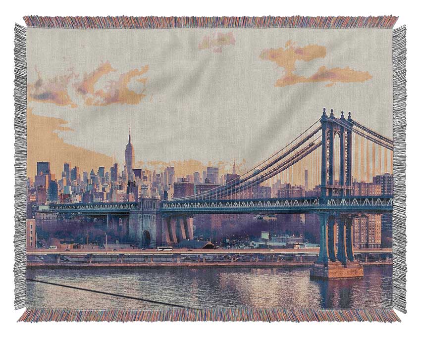Bay Bridge New York Woven Blanket