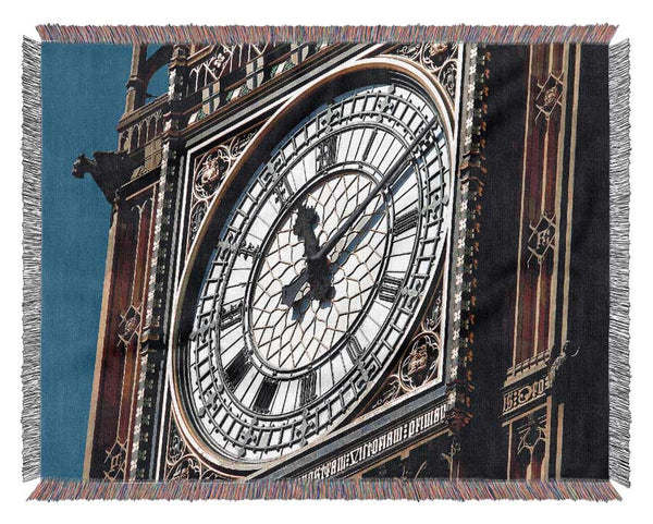 Big Ben Face Woven Blanket