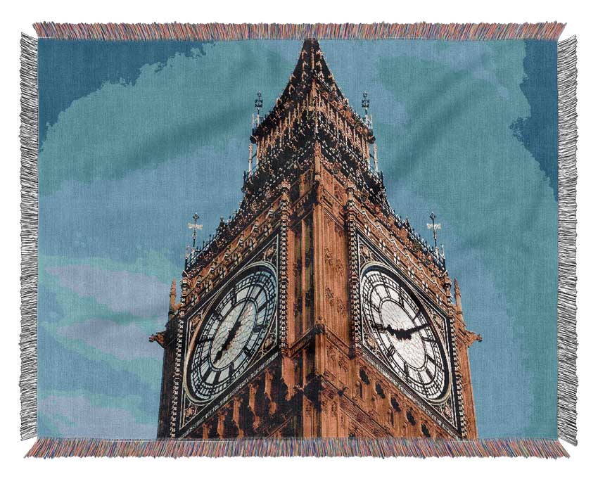 Big Ben Close-Up Woven Blanket