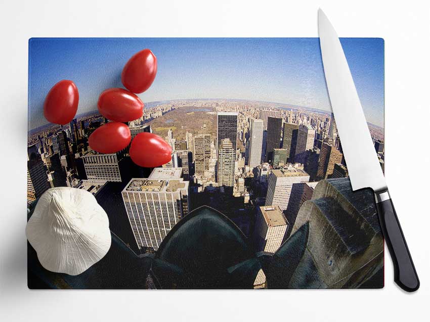 Birds Eye View Of New York City From Above Glass Chopping Board
