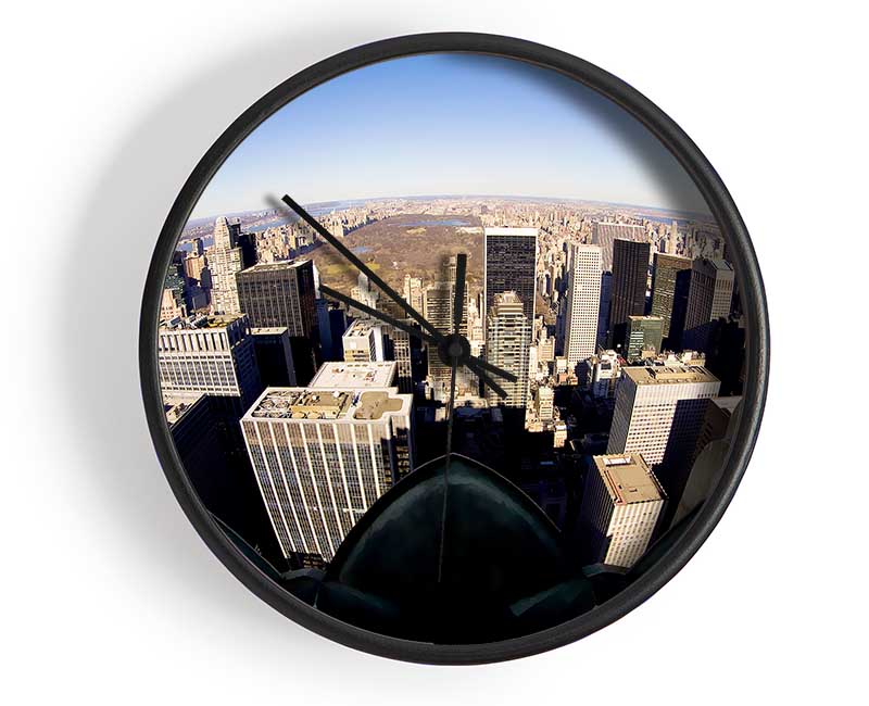Birds Eye View Of New York City From Above Clock - Wallart-Direct UK
