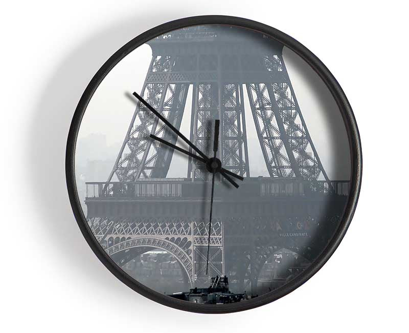 Black And White Eiffel Tower Clock - Wallart-Direct UK