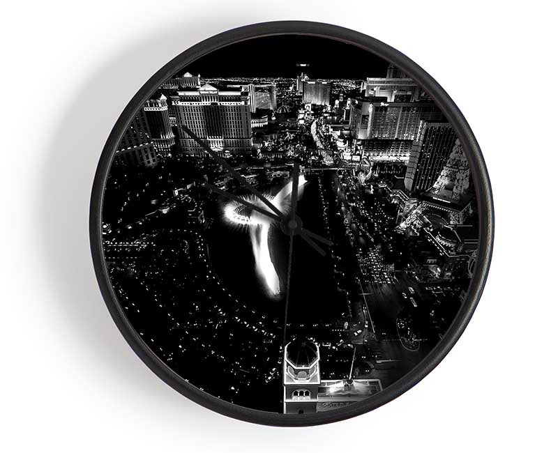 Black And White Vegas Clock - Wallart-Direct UK