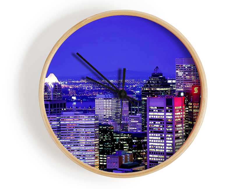 Blue City Nights Clock - Wallart-Direct UK