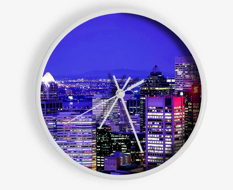 Blue City Nights Clock - Wallart-Direct UK