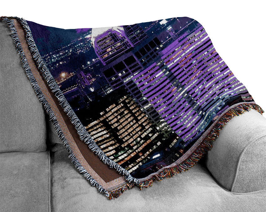 Blue City Nights Woven Blanket