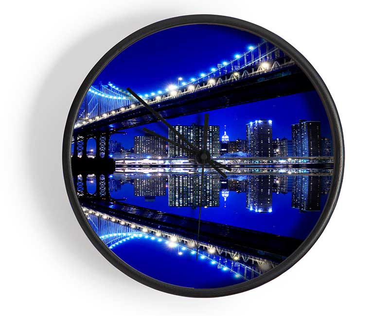 Blue Ice Bridge Clock - Wallart-Direct UK