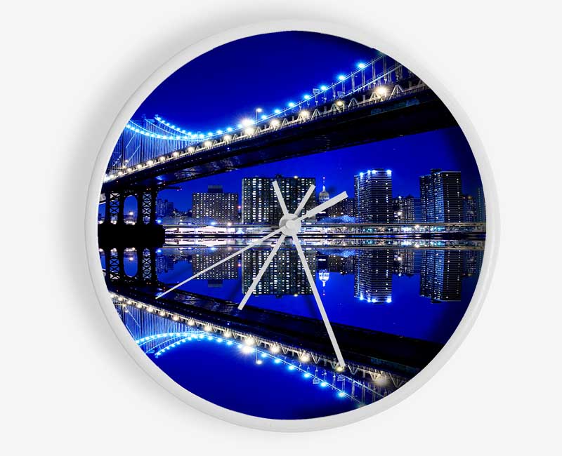 Blue Ice Bridge Clock - Wallart-Direct UK