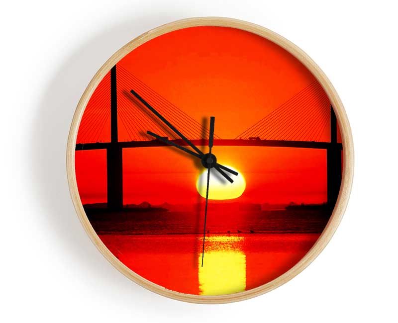 Bridge At Sundown Clock - Wallart-Direct UK