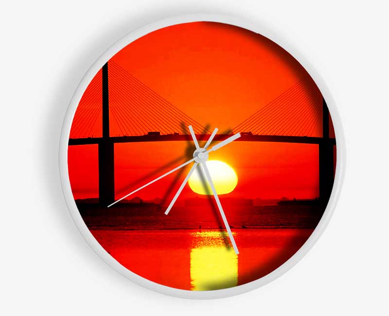 Bridge At Sundown Clock - Wallart-Direct UK