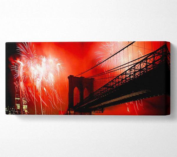 Feuerwerk an der Brooklyn Bridge