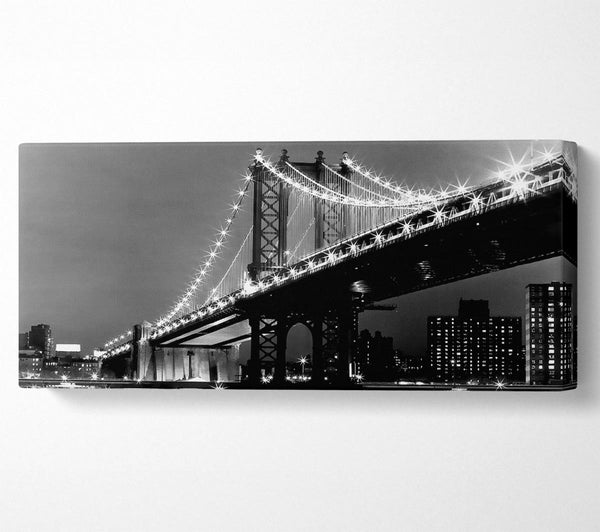 Lichter der Brooklyn Bridge B und W