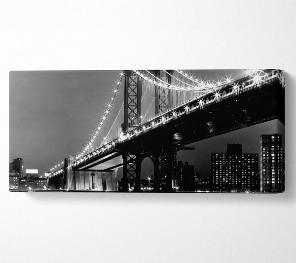 Brooklyn Bridge Nachtlichter B n W