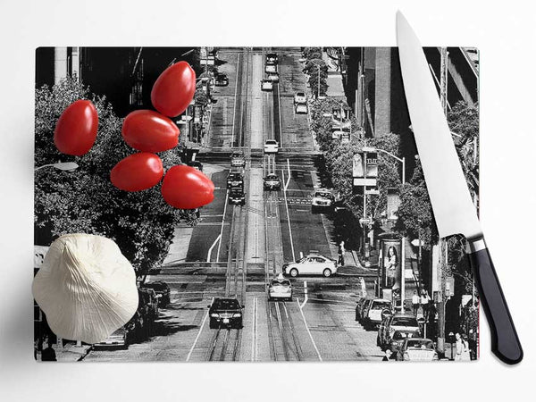 California Streets Glass Chopping Board