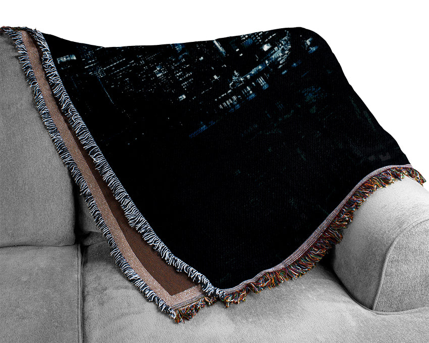 New York City Blue Moon Nights Woven Blanket