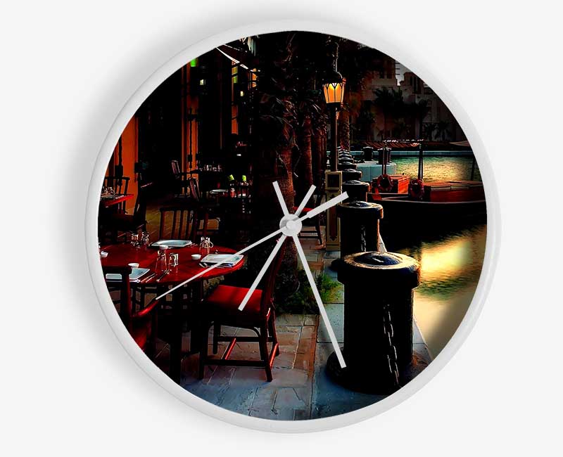 Waterway Cafes Clock - Wallart-Direct UK