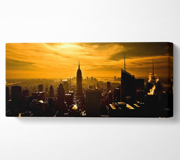 Empire State Building New York City Golden Sunset