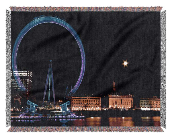 London Eye Blues In London Woven Blanket