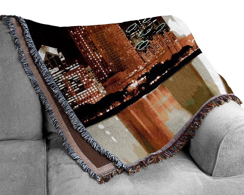 Hong Kong Golden Lights Woven Blanket