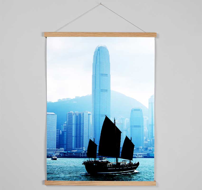 Hong Kong Harbour Morning Mist Hanging Poster - Wallart-Direct UK