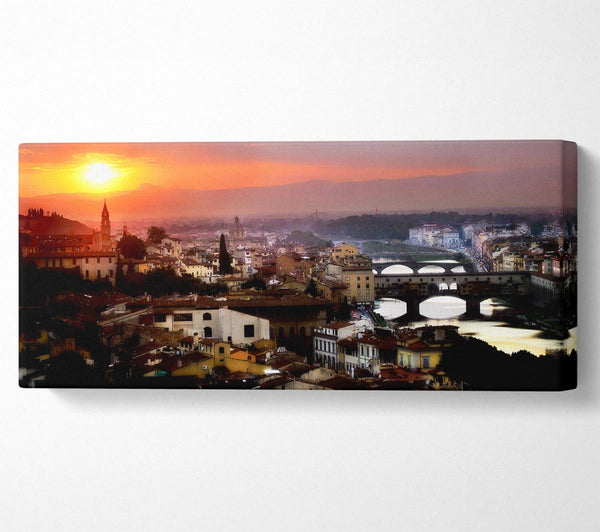 Italienische Sonnenuntergangsstadt