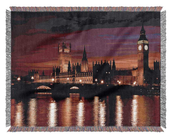 London At Night Woven Blanket
