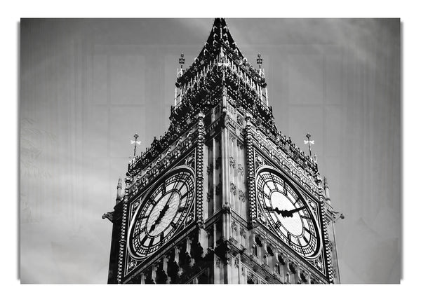 London Big Ben Close Up B~w