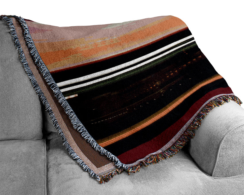 London Big Ben Double Decker Bus Woven Blanket