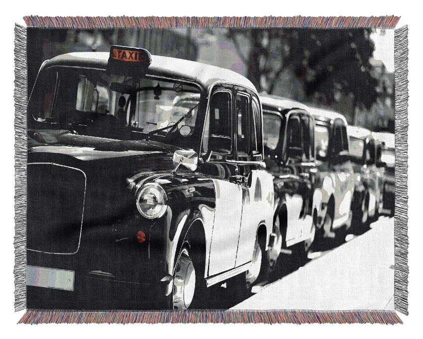 London Black Cabs Woven Blanket