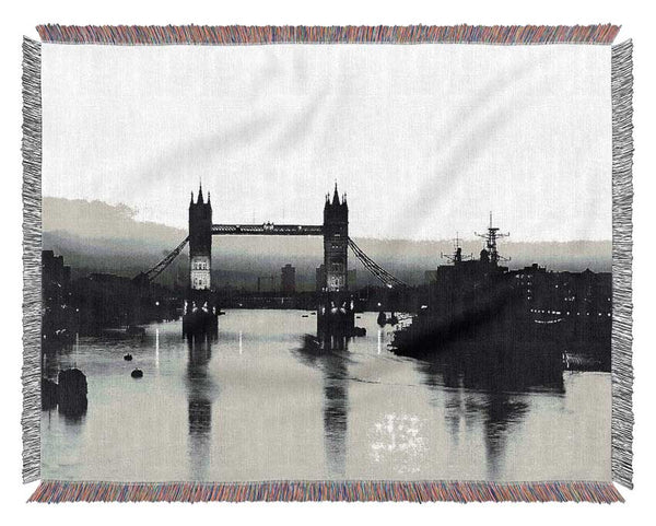 London Bridge B n W Woven Blanket