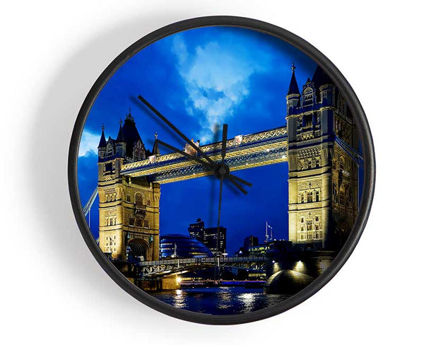 London Bridge Blue Evening Skys Clock - Wallart-Direct UK