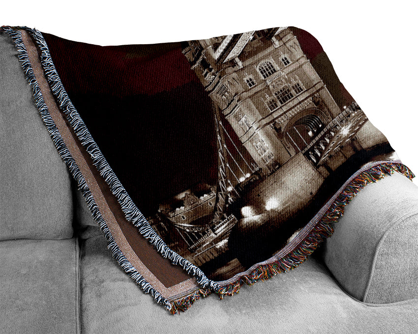 London Bridge Chocolate Skys Woven Blanket