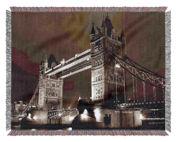 London Bridge Chocolate Skys Woven Blanket