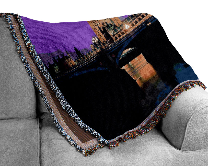 London Bridge City Lights Woven Blanket