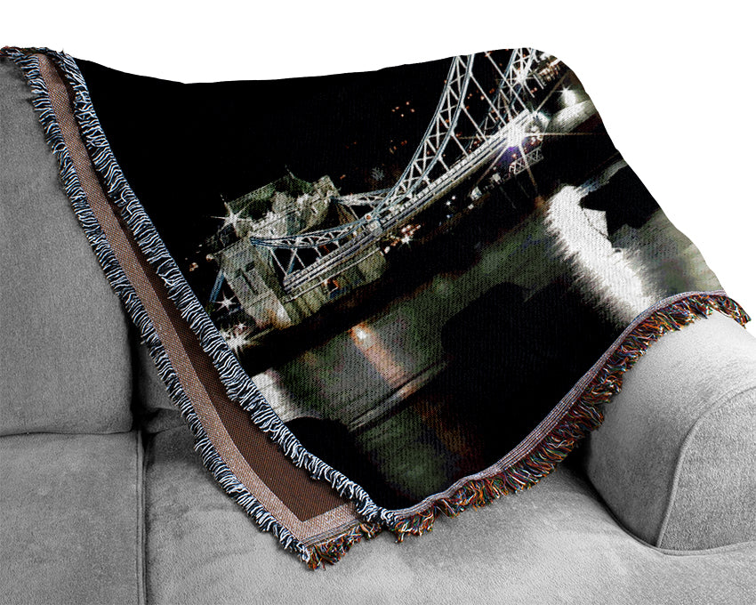 London Bridge Night Woven Blanket